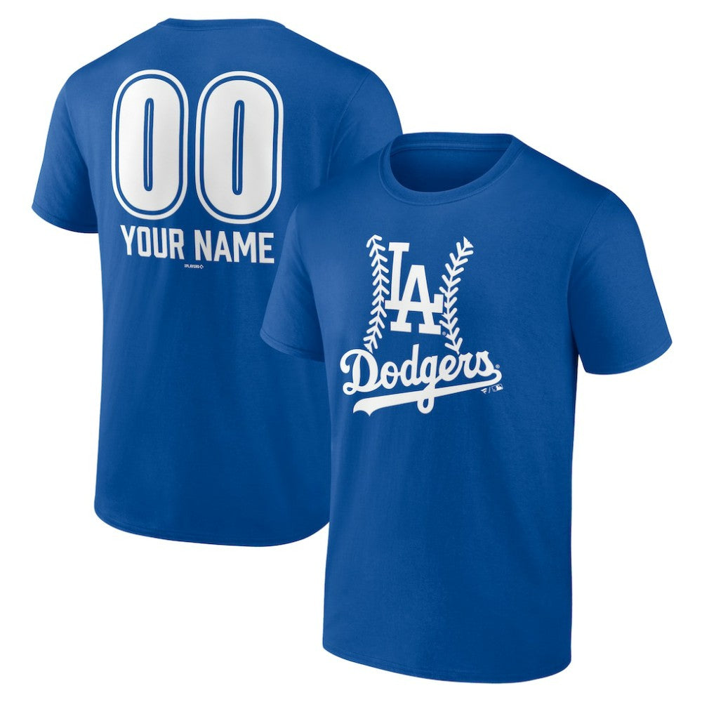 Royal Los Angeles Dodgers Personalized Name & Number Fastball T-Shirt
