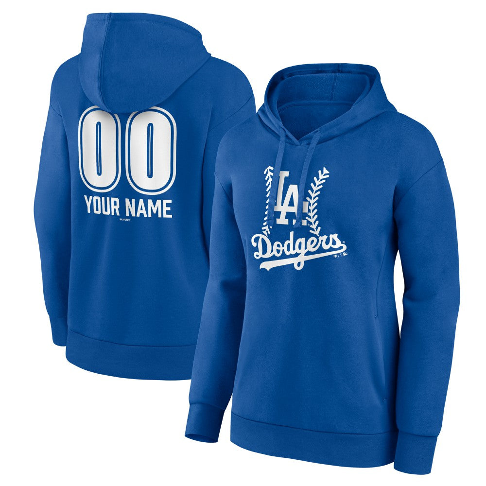 Royal Los Angeles Dodgers Women's Personalized Name & Number Fastball Pullover Hoodie