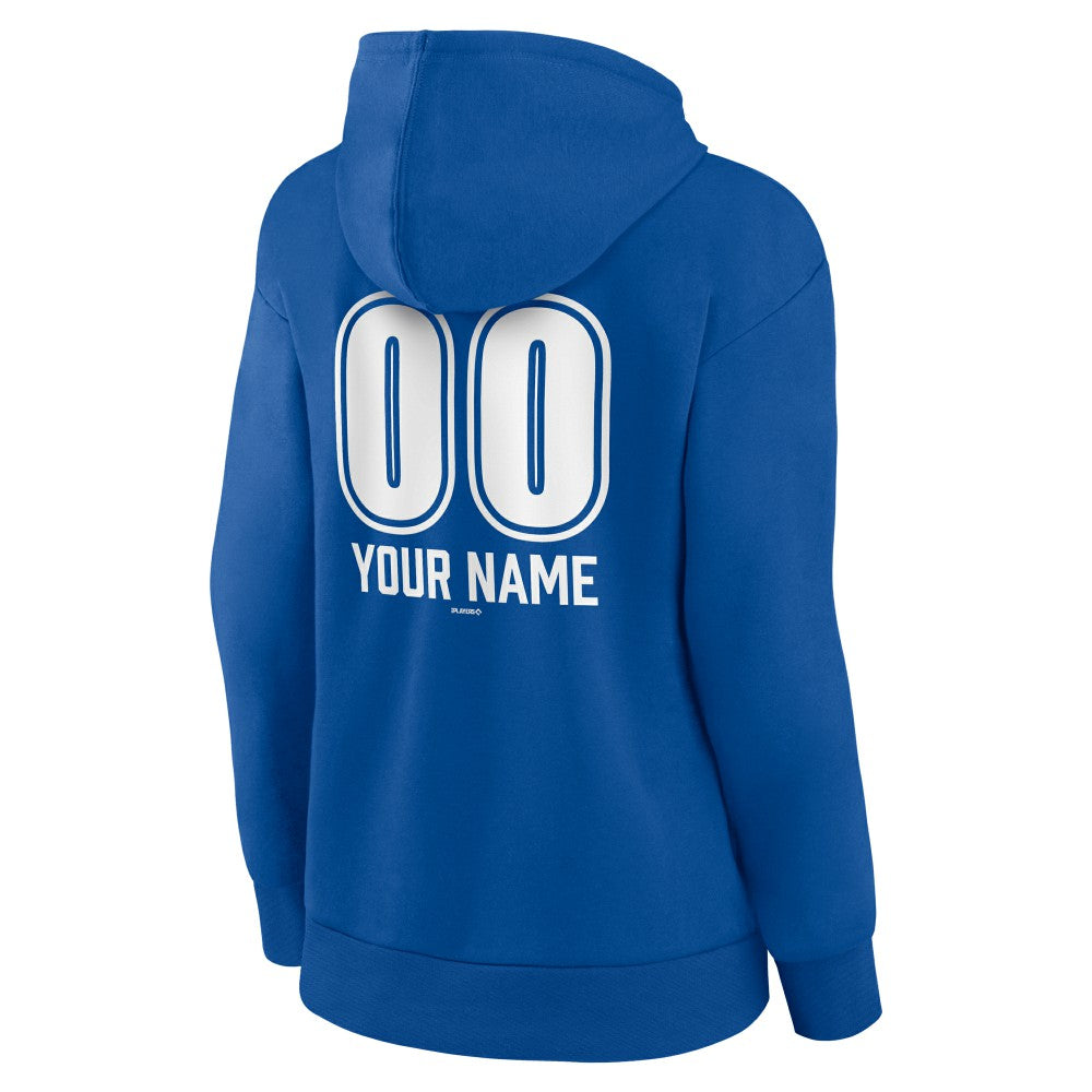Royal Los Angeles Dodgers Women's Personalized Name & Number Fastball Pullover Hoodie