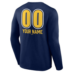 Navy Milwaukee Brewers Personalized Name & Number Fastball Long Sleeve T-Shirt