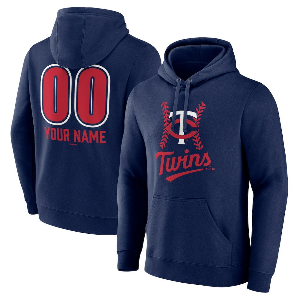 Navy Minnesota Twins Personalized Name & Number Fastball Pullover Hoodie