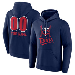 Navy Minnesota Twins Personalized Name & Number Fastball Pullover Hoodie