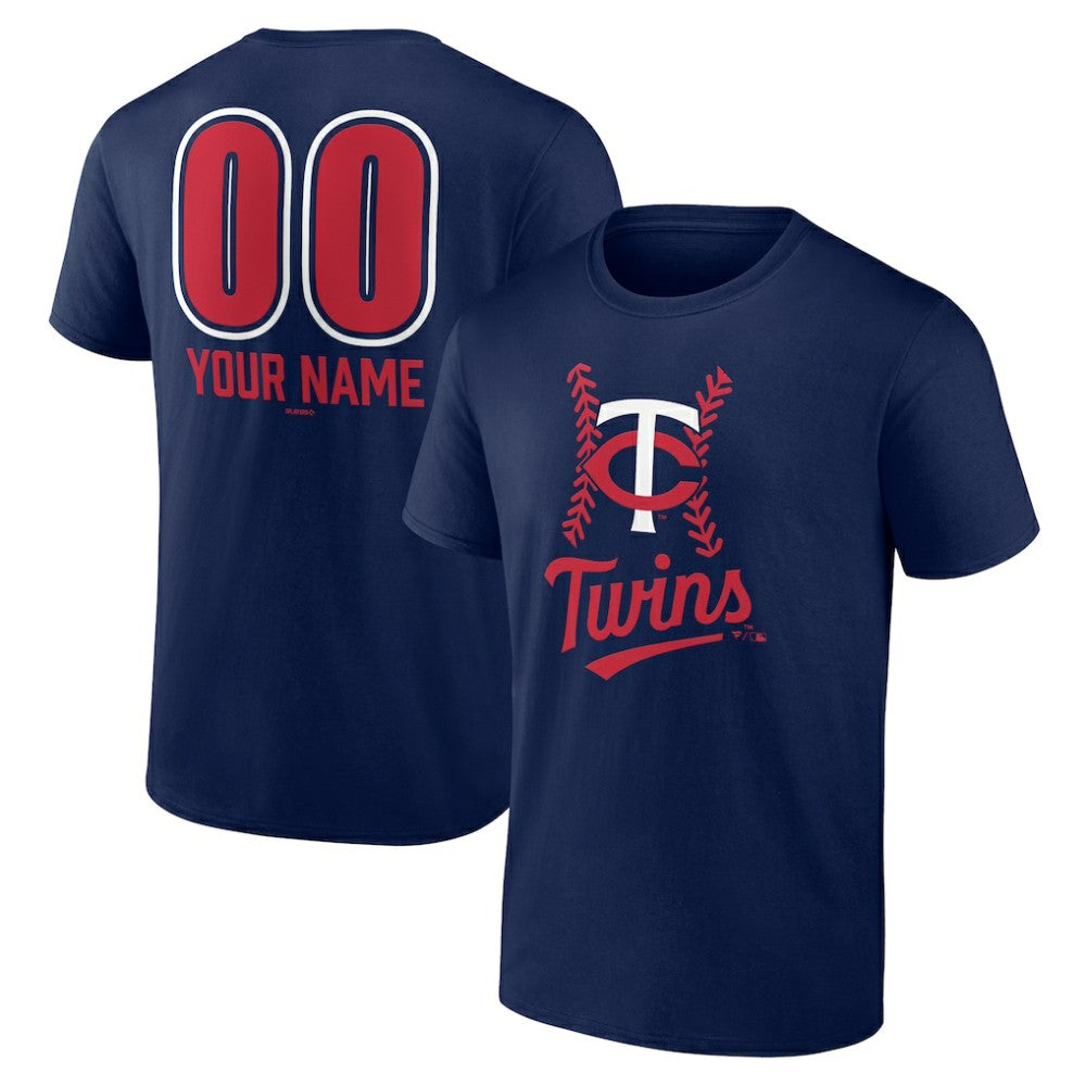 Navy Minnesota Twins Personalized Name & Number Fastball T-Shirt