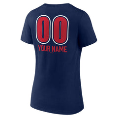 Navy Minnesota Twins Women's Personalized Name & Number Fastball V-Neck T-Shirt