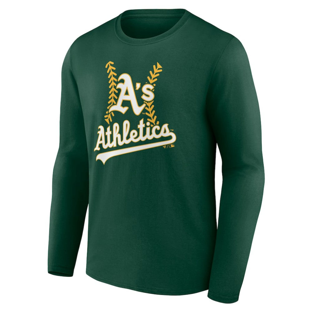 Green Athletics Personalized Name & Number Fastball Long Sleeve T-Shirt