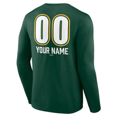 Green Athletics Personalized Name & Number Fastball Long Sleeve T-Shirt