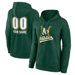 Green Athletics Women's Personalized Name & Number Fastball Pullover Hoodie