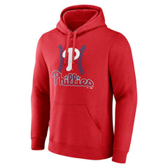 Red Philadelphia Phillies Personalized Name & Number Fastball Pullover Hoodie