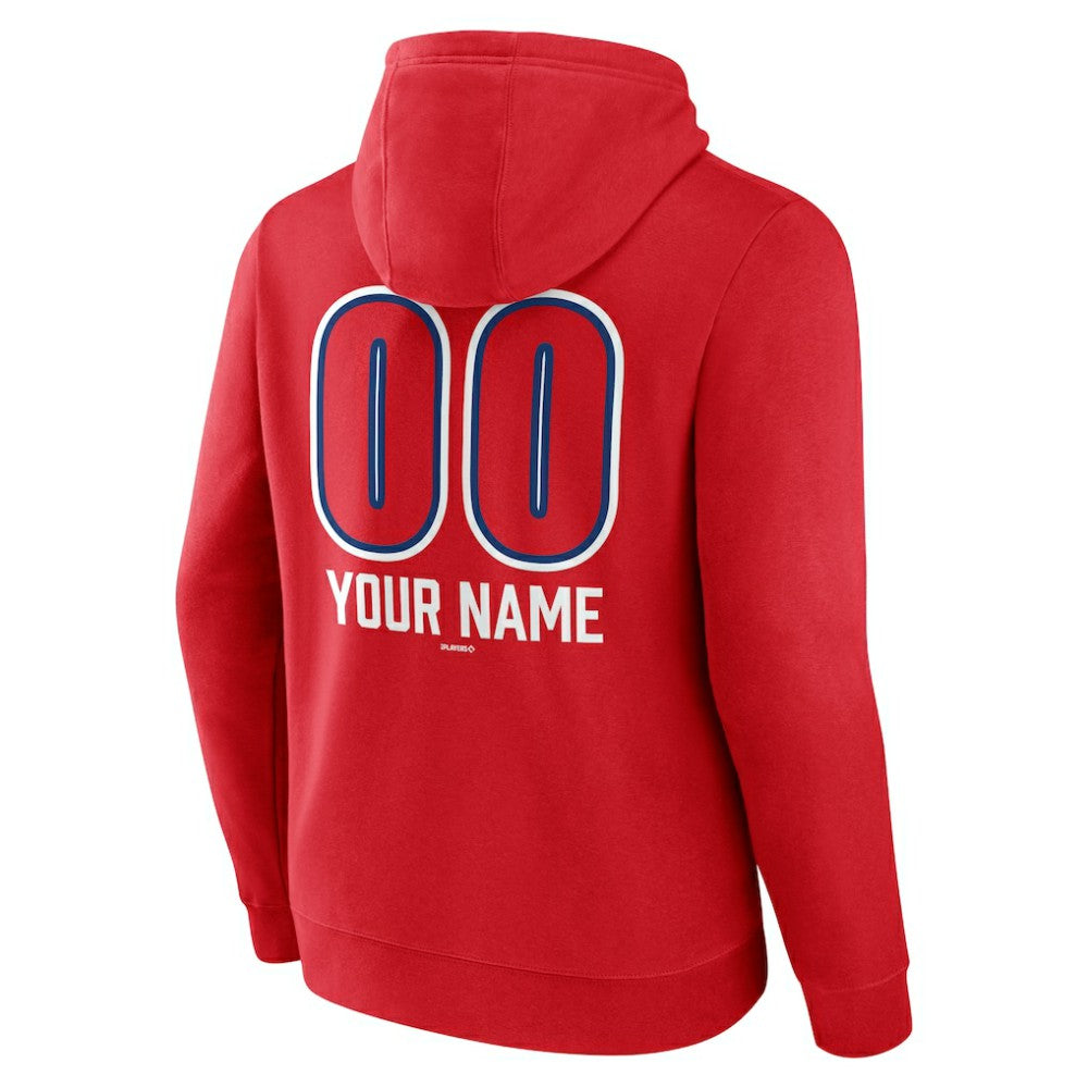 Red Philadelphia Phillies Personalized Name & Number Fastball Pullover Hoodie