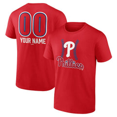 Red Philadelphia Phillies Personalized Name & Number Fastball T-Shirt