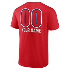 Red Philadelphia Phillies Personalized Name & Number Fastball T-Shirt