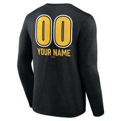 Black Pittsburgh Pirates Personalized Name & Number Fastball Long Sleeve T-Shirt