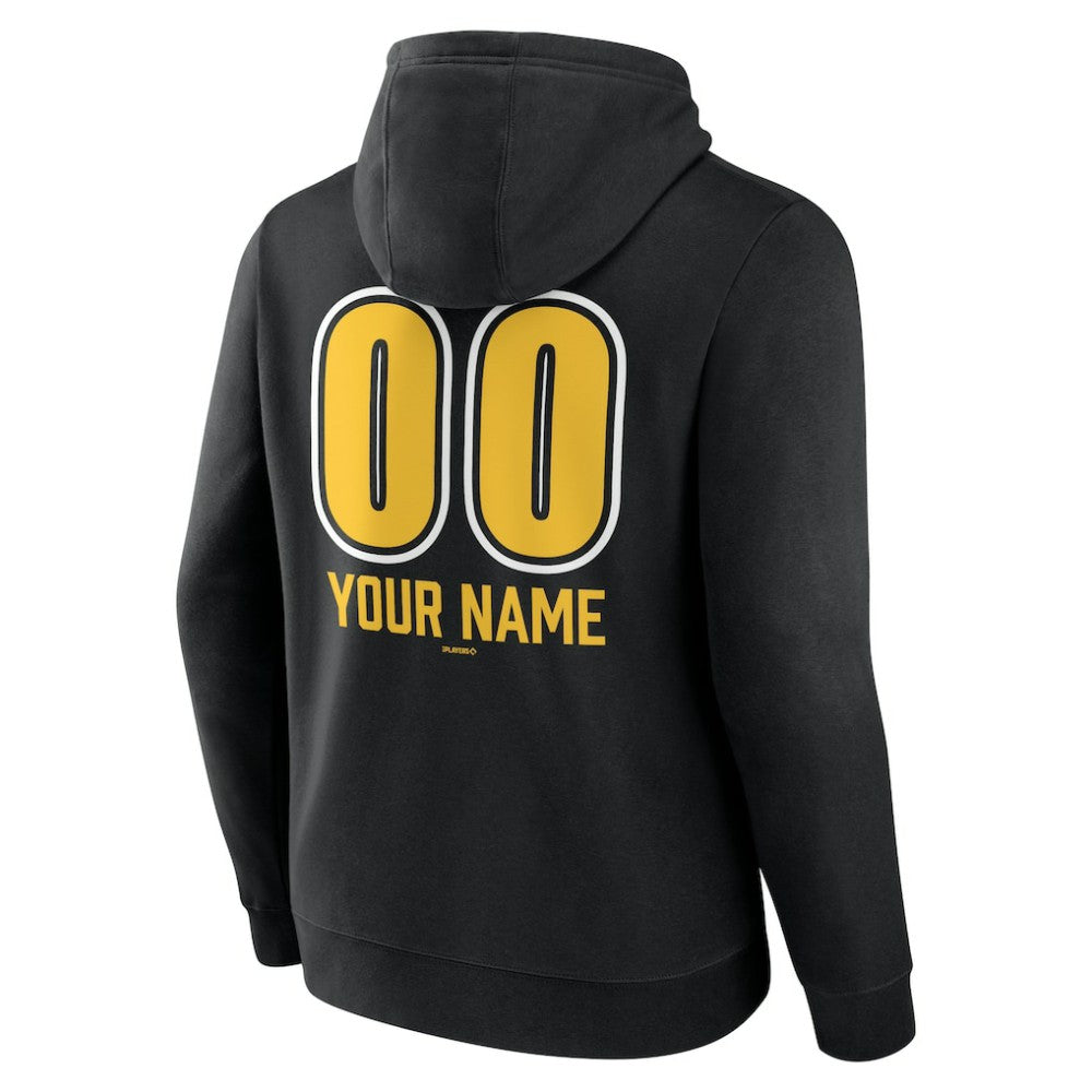 Black Pittsburgh Pirates Personalized Name & Number Fastball Pullover Hoodie