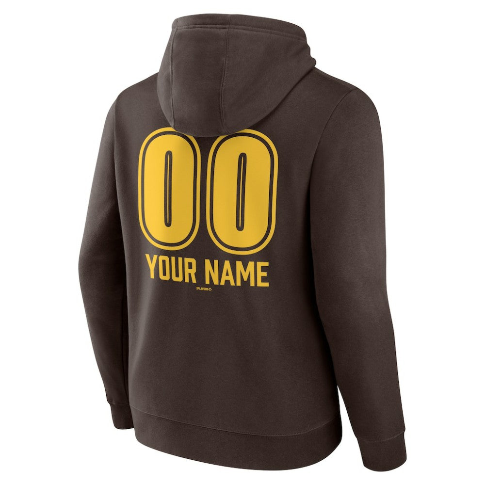 Brown San Diego Padres Personalized Name & Number Fastball Pullover Hoodie