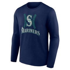 Navy Seattle Mariners Personalized Name & Number Fastball Long Sleeve T-Shirt