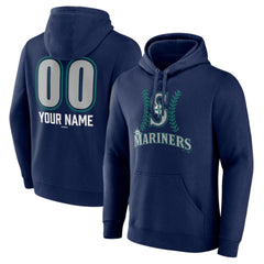 Navy Seattle Mariners Personalized Name & Number Fastball Pullover Hoodie