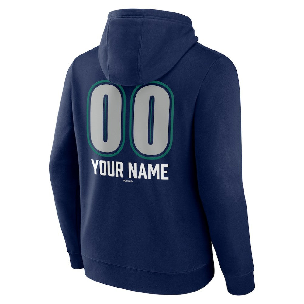 Navy Seattle Mariners Personalized Name & Number Fastball Pullover Hoodie