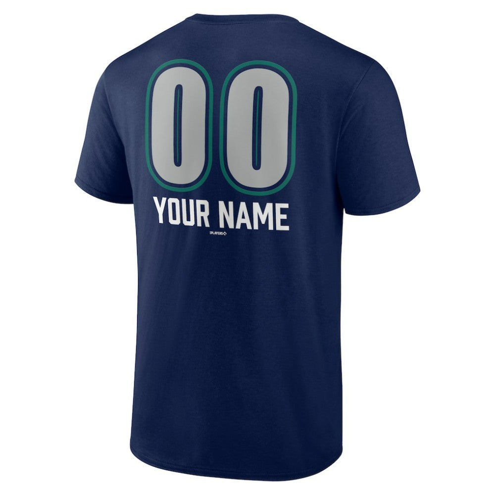 Navy Seattle Mariners Personalized Name & Number Fastball T-Shirt