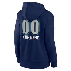 Navy Seattle Mariners Women's Personalized Name & Number Fastball Pullover Hoodie