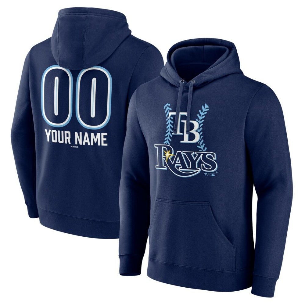 Navy Tampa Bay Rays Personalized Name & Number Fastball Pullover Hoodie