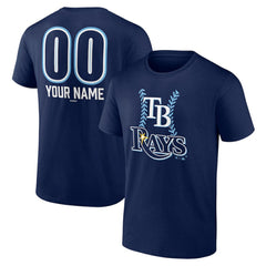 Navy Tampa Bay Rays Personalized Name & Number Fastball T-Shirt