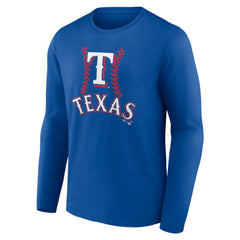 Royal Texas Rangers Personalized Name & Number Fastball Long Sleeve T-Shirt