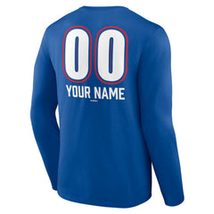 Royal Texas Rangers Personalized Name & Number Fastball Long Sleeve T-Shirt