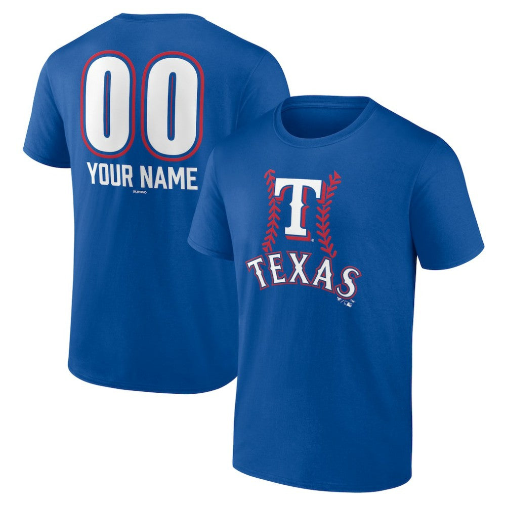 Royal Texas Rangers Personalized Name & Number Fastball T-Shirt