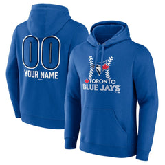Royal Toronto Blue Jays Personalized Name & Number Fastball Pullover Hoodie
