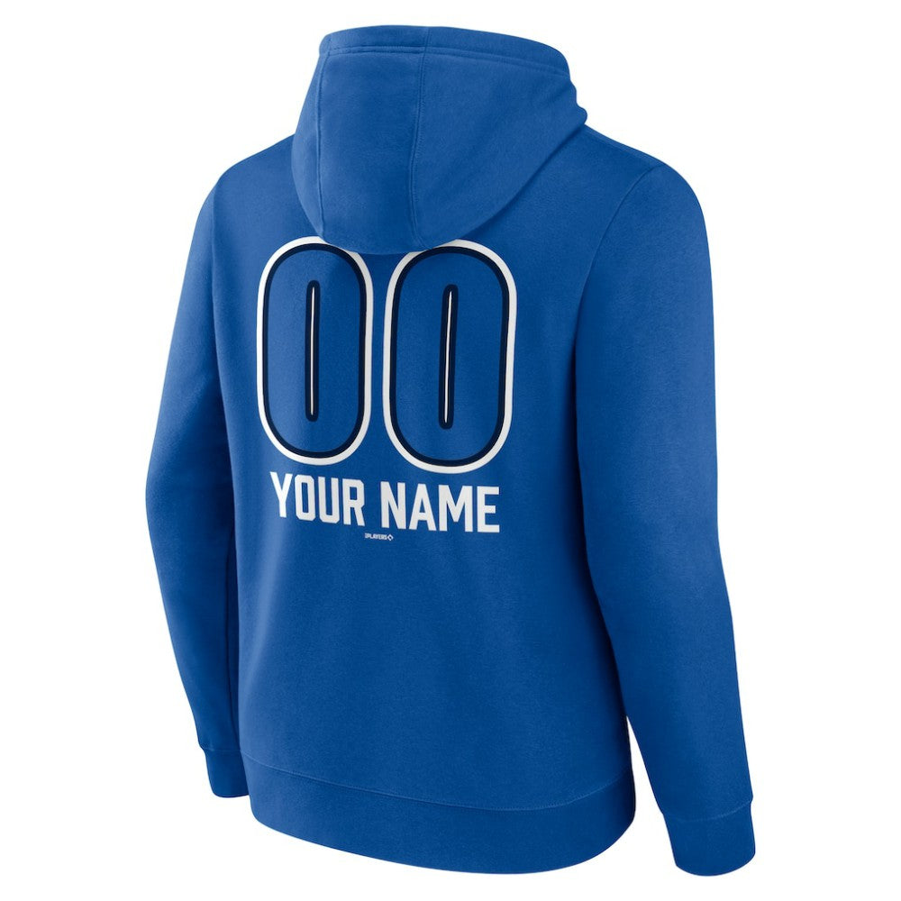 Royal Toronto Blue Jays Personalized Name & Number Fastball Pullover Hoodie