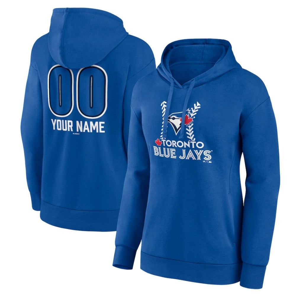 Royal Toronto Blue Jays Women's Personalized Name & Number Fastball Pullover Hoodie