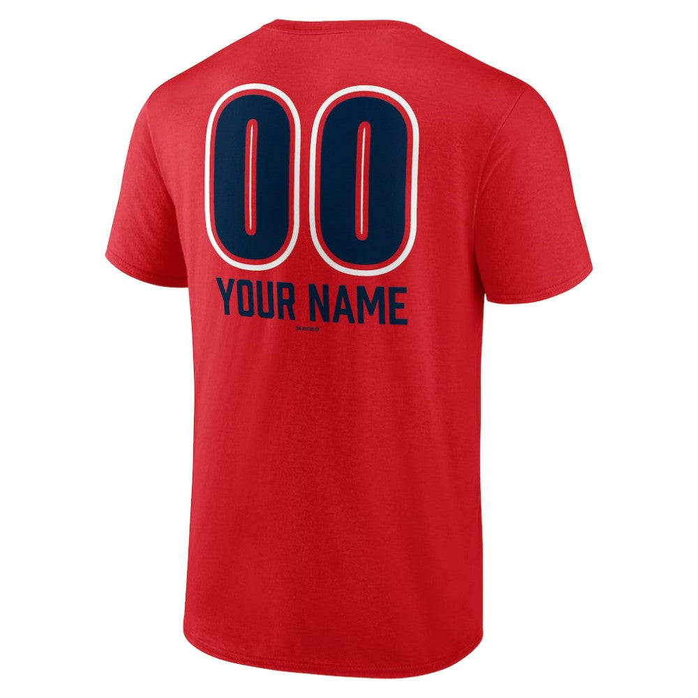 Red Atlanta Braves Personalized Name & Number Fastball T-Shirt