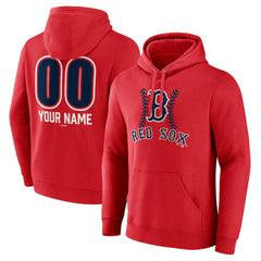 Red Boston Red Sox Personalized Name & Number Fastball Pullover Hoodie