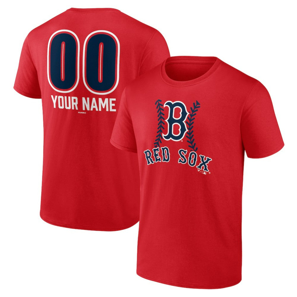 Red Boston Red Sox Personalized Name & Number Fastball T-Shirt