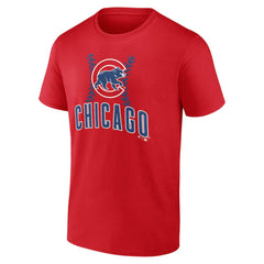 Red Chicago Cubs Personalized Name & Number Fastball T-Shirt