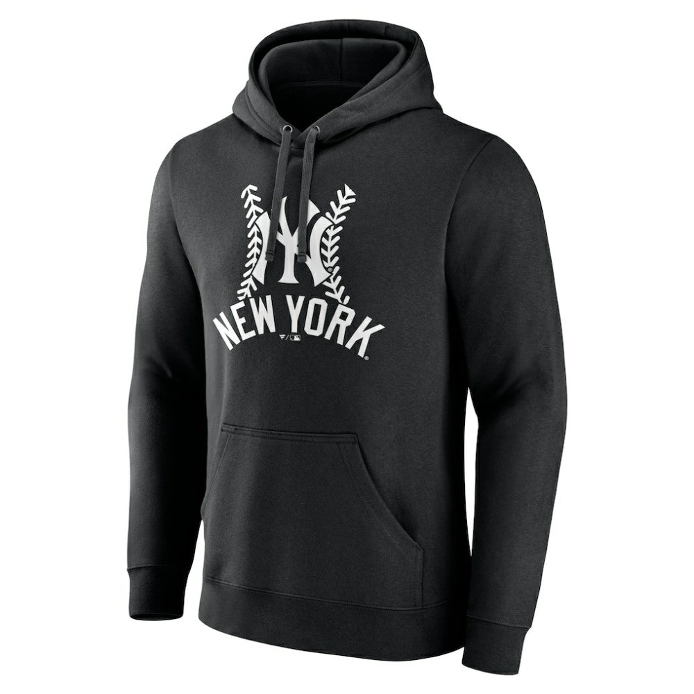 Black New York Yankees Personalized Name & Number Fastball Pullover Hoodie