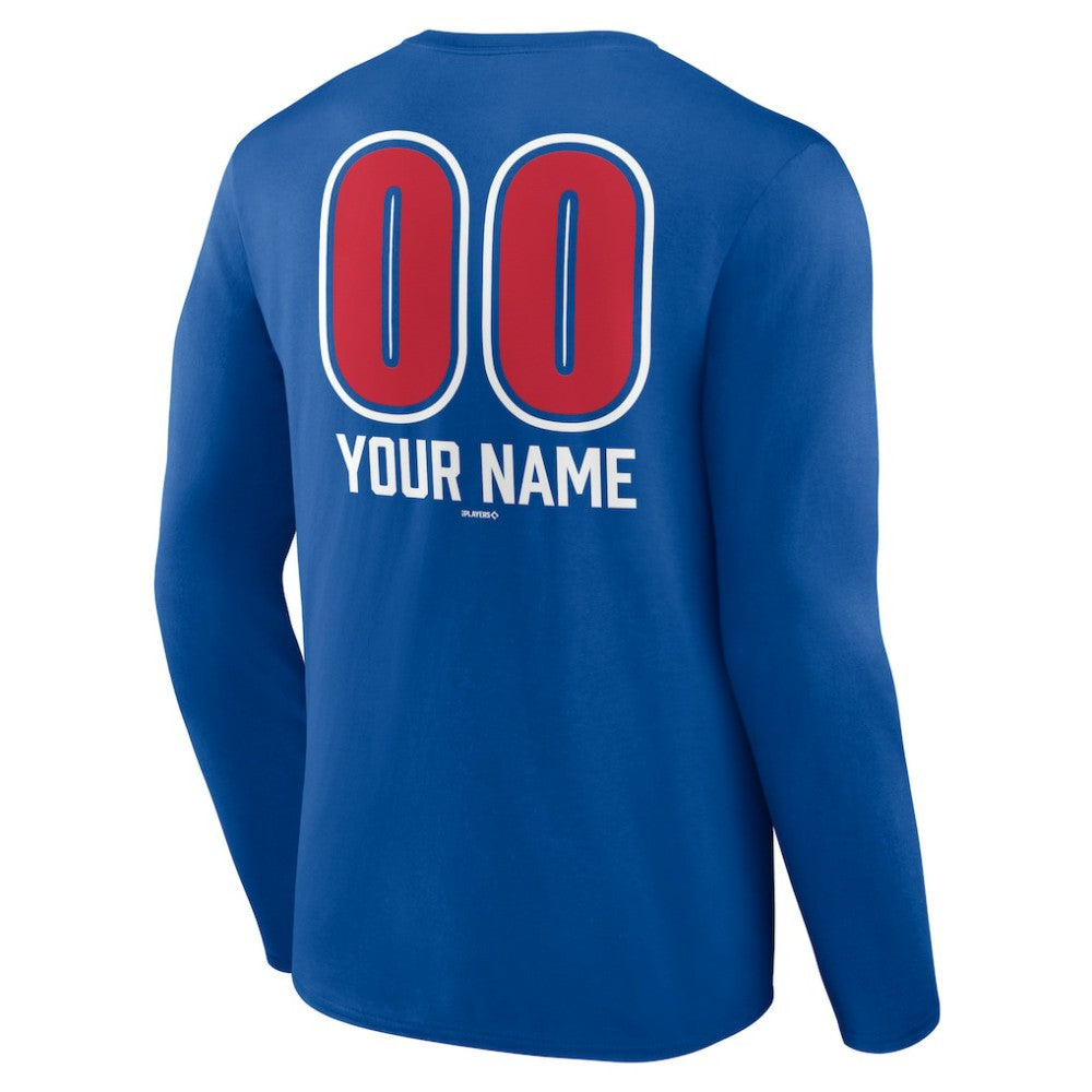 Royal Philadelphia Phillies Personalized Name & Number Fastball Long Sleeve T-Shirt