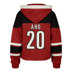 NHL Sebastian Aho Carolina Hurricanes '47 Women's Superior Lacer Cropped Pullover Hoodie