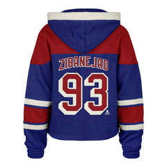 NHL Mika Zibanejad New York Rangers '47 Women's Superior Lacer Cropped Pullover Hoodie