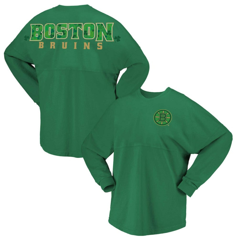 NHL Boston Bruins Fanatics Women's St. Patrick's Day Spirit Jersey T-Shirt