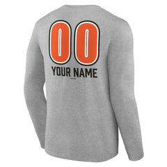 Gray Baltimore Orioles Personalized Name & Number Fastball Long Sleeve T-Shirt