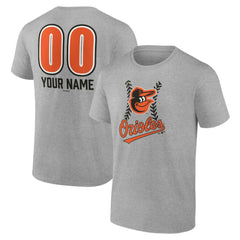 Heather Gray Baltimore Orioles Personalized Name & Number Fastball T-Shirt