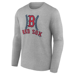 Gray Boston Red Sox Personalized Name & Number Fastball Long Sleeve T-Shirt