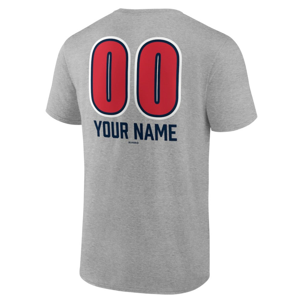 Heather Gray Boston Red Sox Personalized Name & Number Fastball T-Shirt