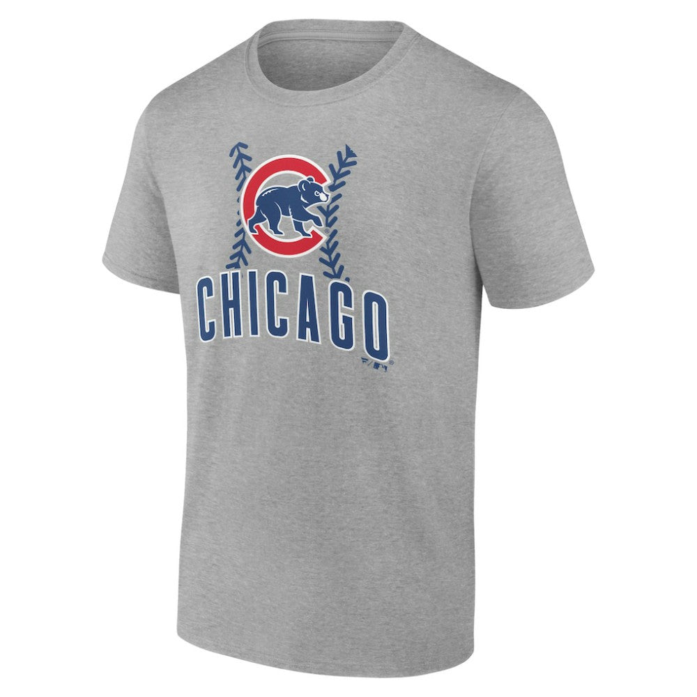 Heather Gray Chicago Cubs Personalized Name & Number Fastball T-Shirt