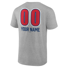 Heather Gray Chicago Cubs Personalized Name & Number Fastball T-Shirt