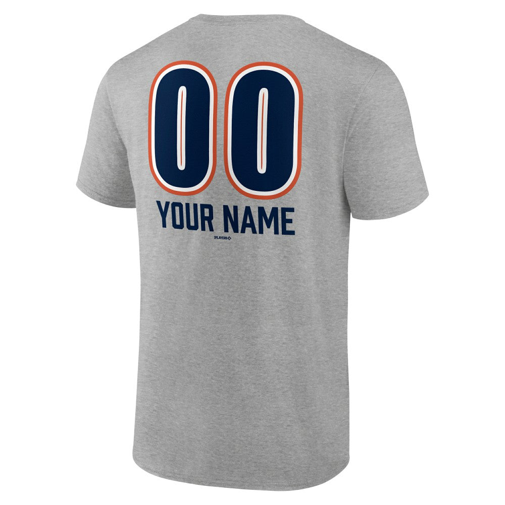 Heather Gray Houston Astros Personalized Name & Number Fastball T-Shirt