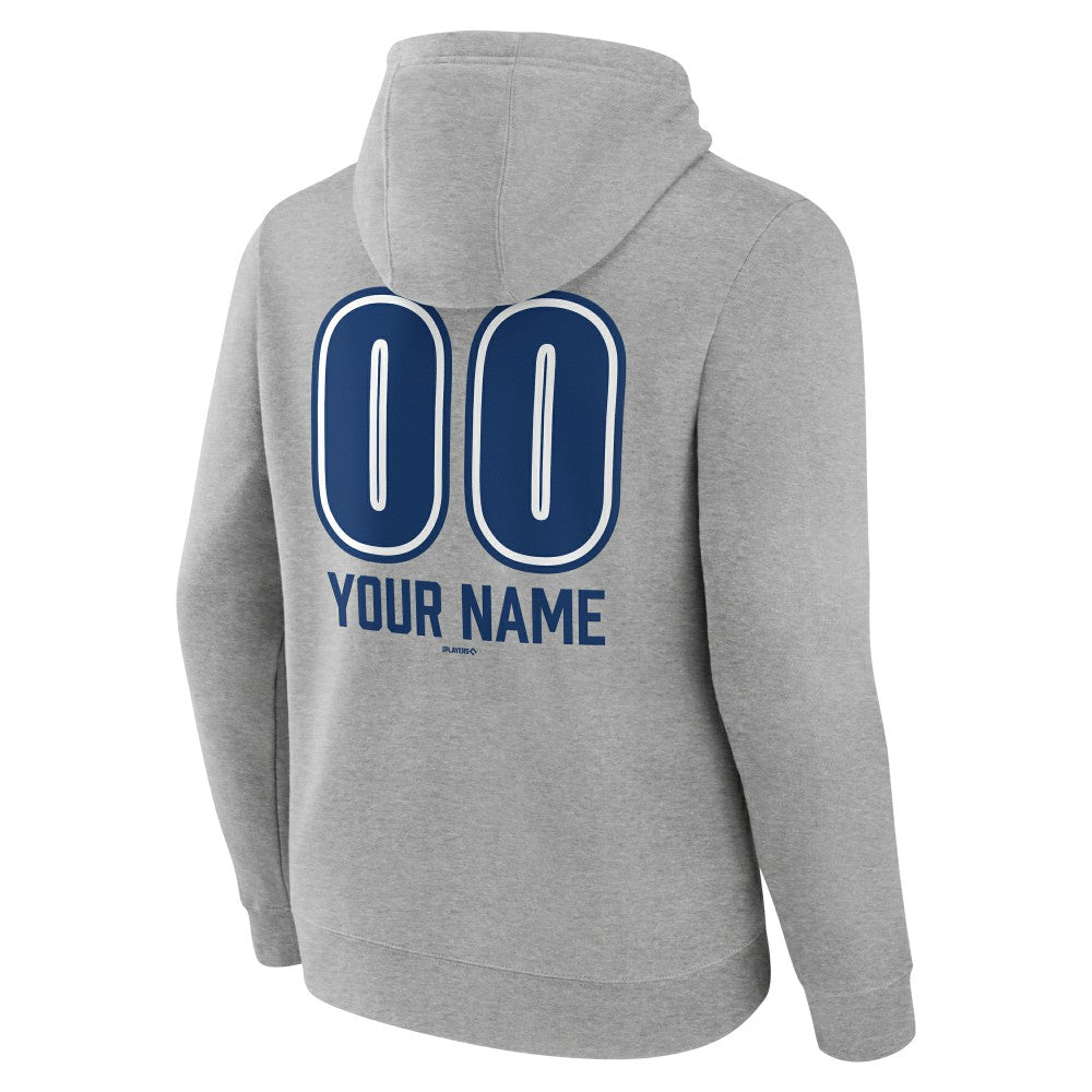 Gray Los Angeles Dodgers Personalized Name & Number Fastball Pullover Hoodie
