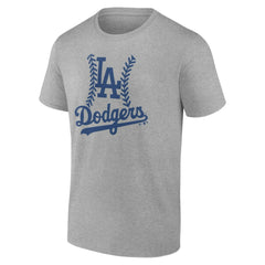 Heather Gray Los Angeles Dodgers Personalized Name & Number Fastball T-Shirt