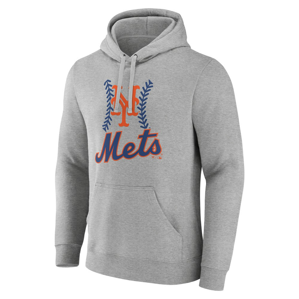 Gray New York Mets Personalized Name & Number Fastball Pullover Hoodie